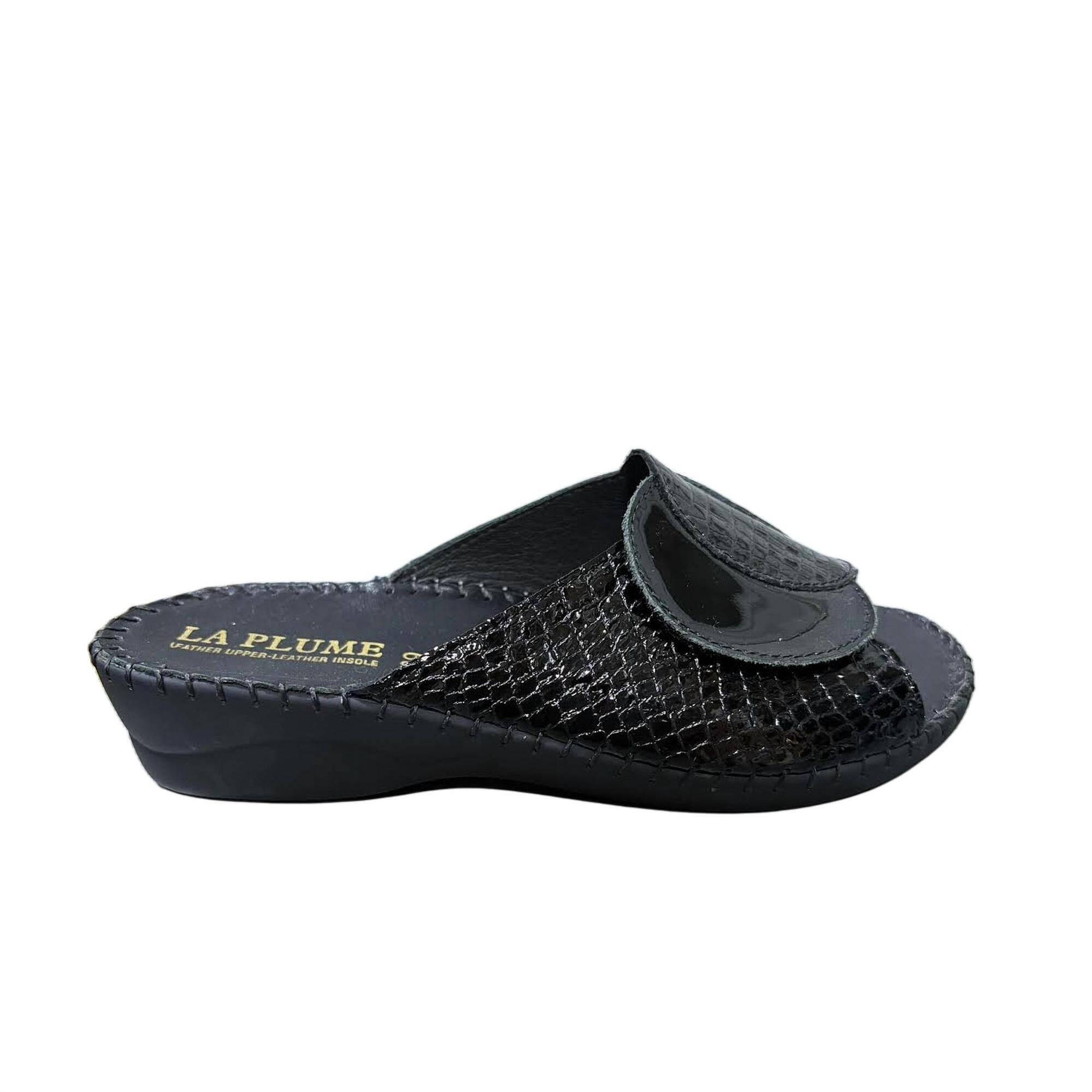 New Laplume Women's Paola Sandals In Black Croco